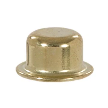 Knob Style Lamp Finial, Brass Plated, 1/2" Tall x 15/16" Diam 1/4-27F Tap (20990)