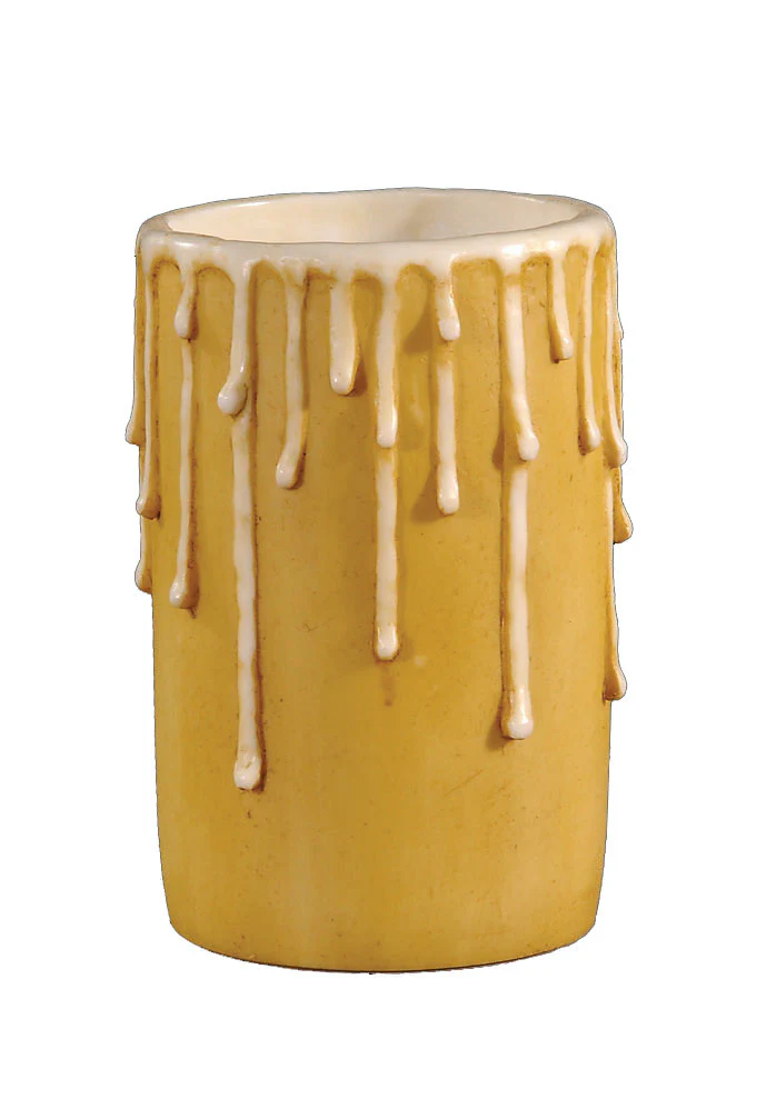 Resin Large Diameter Antique Gold Candle Cover, 4-1/2" Tall (19986A)