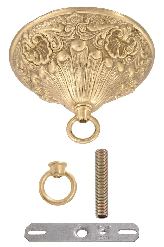 6 1/4" Dia., Victorian Style Ceiling Canopy Kits With Heavy Brass Loop (11809) - Image 3
