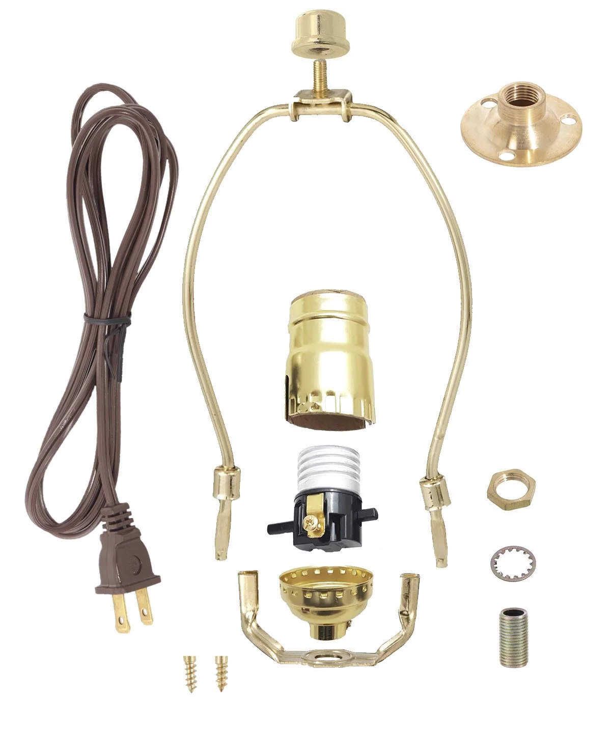 Make-a-Lamp Socket Kit With Brass Flange (30553F10)