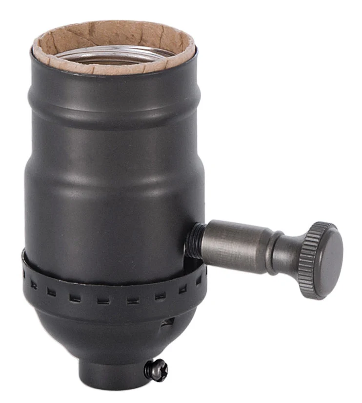 Med. Base Full Range DIMMER Socket, Solid brass shell with antique bronze finish (47667B)