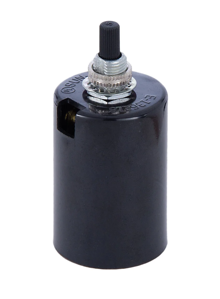 Medium Base, Phenolic, 2-Piece Bottom Husk Socket with On-Off Turn Knob (47724)