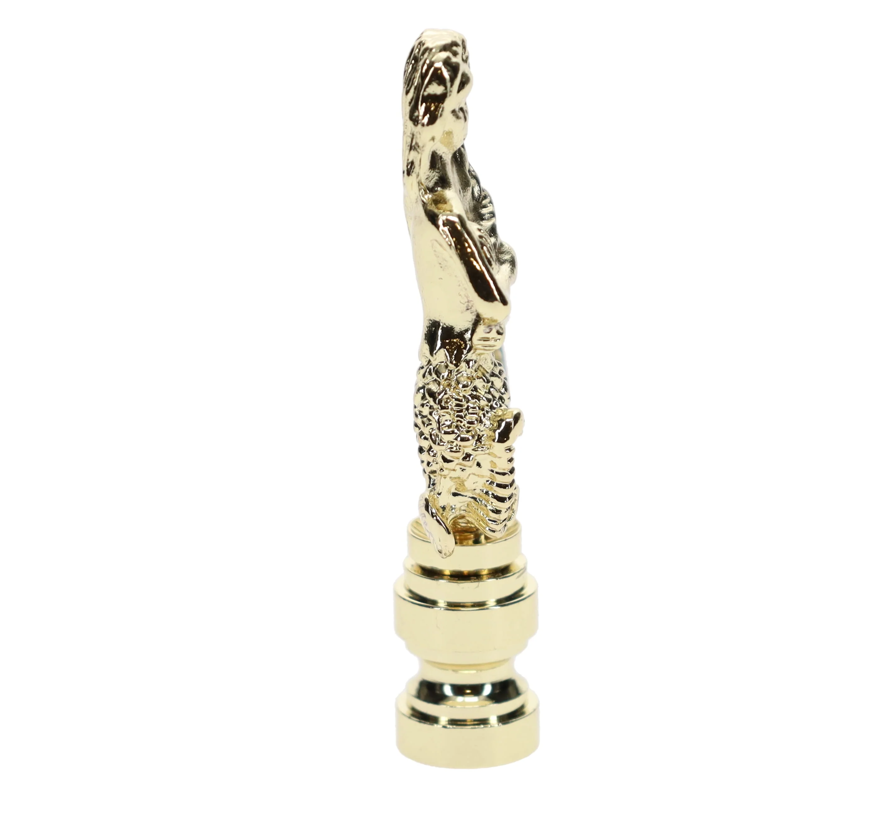 2-7/8" Tall Mermaid Design Solid Brass Finial 1/4-27F Tap (11262) - Image 2