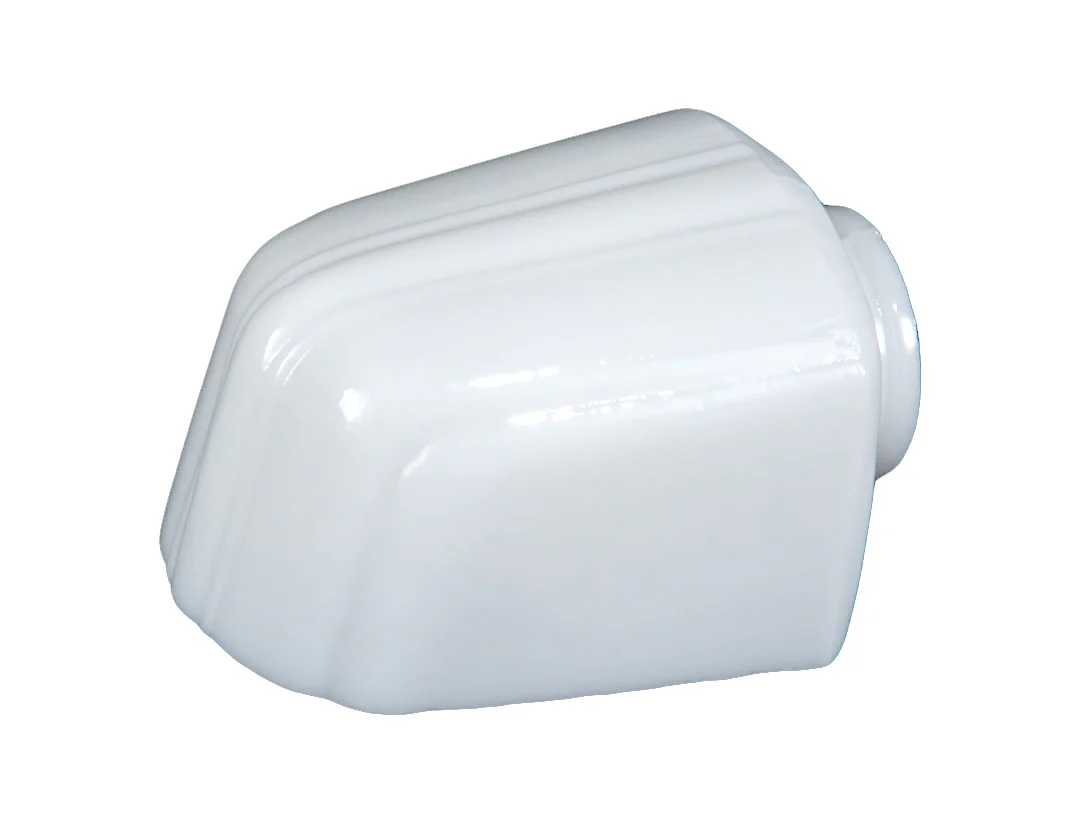 5-3/4 inch long Mid-Century Modern Bathroom Fixture Shade, 2-1/4 inch lip fitter (08414)