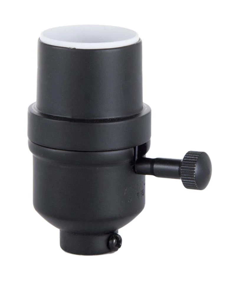 Modern Style 3-Way Screw Together Socket w/Satin Black Finish (47728BK)