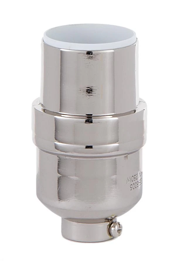 Modern Style Keyless Socket (E26) Nickel Plated Finish, 1/8IP (47729N)