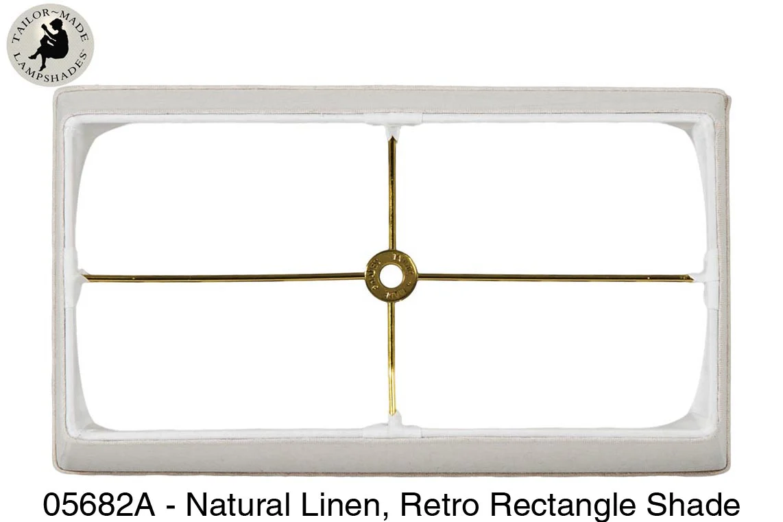 Retro Rectangle Lamp Shades - Natural Color, 100% Fine Linen Material (05680A) - Image 2
