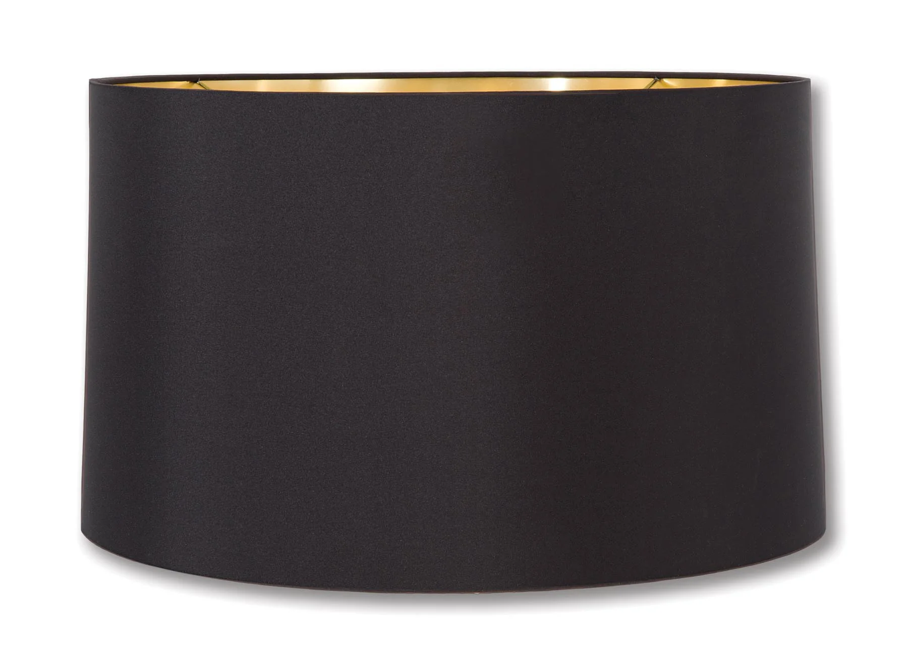 New Drum Style Lamp Shades - Black Color, Microfiber Chiffon Material w/Gold Foil Lining (07320K)