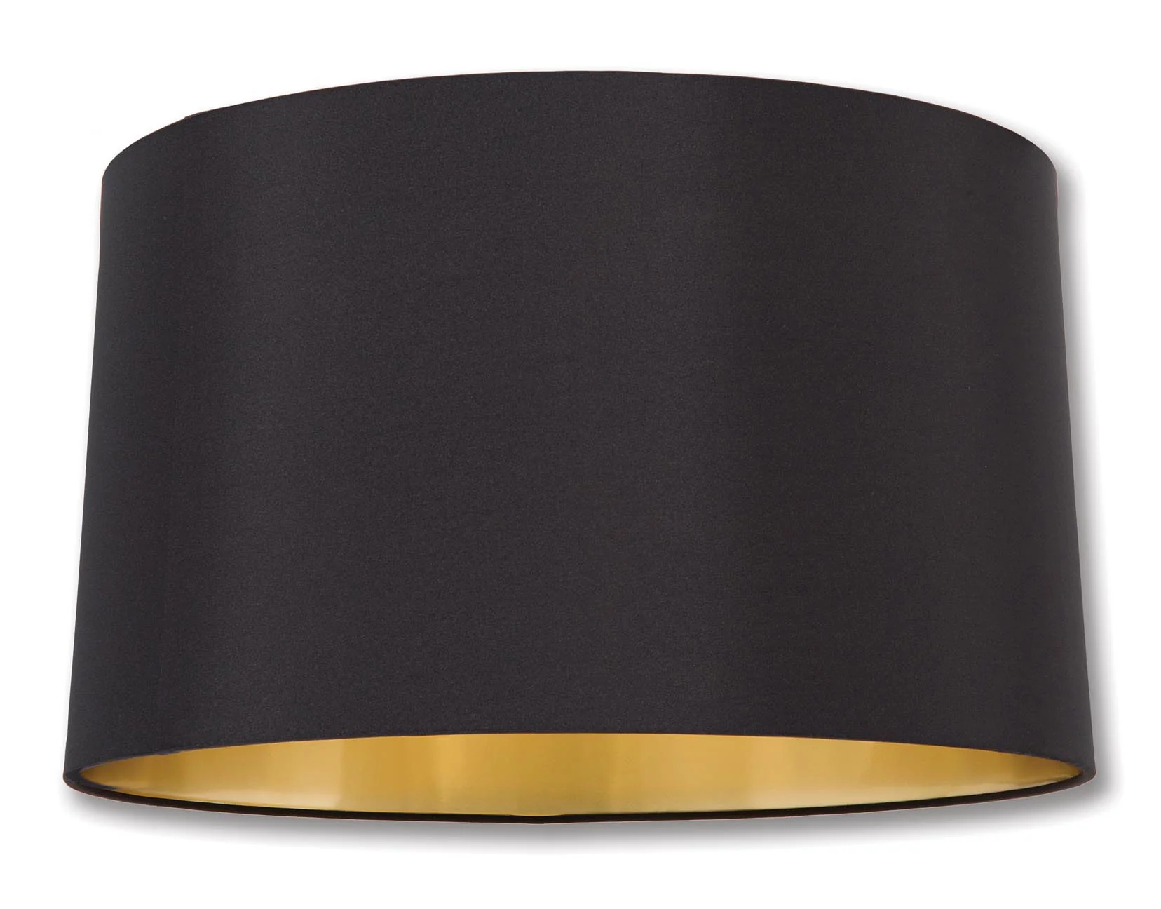 New Drum Style Lamp Shades - Black Color, Microfiber Chiffon Material w/Gold Foil Lining (07320K) - Image 2