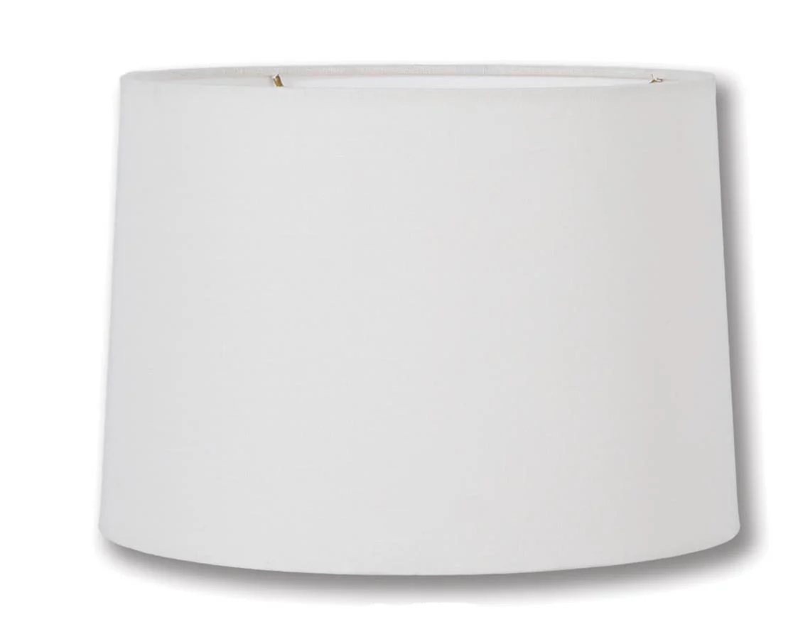 New Drum Style Lamp Shades - Off White Color, 100% Fine Linen Material (07320F)