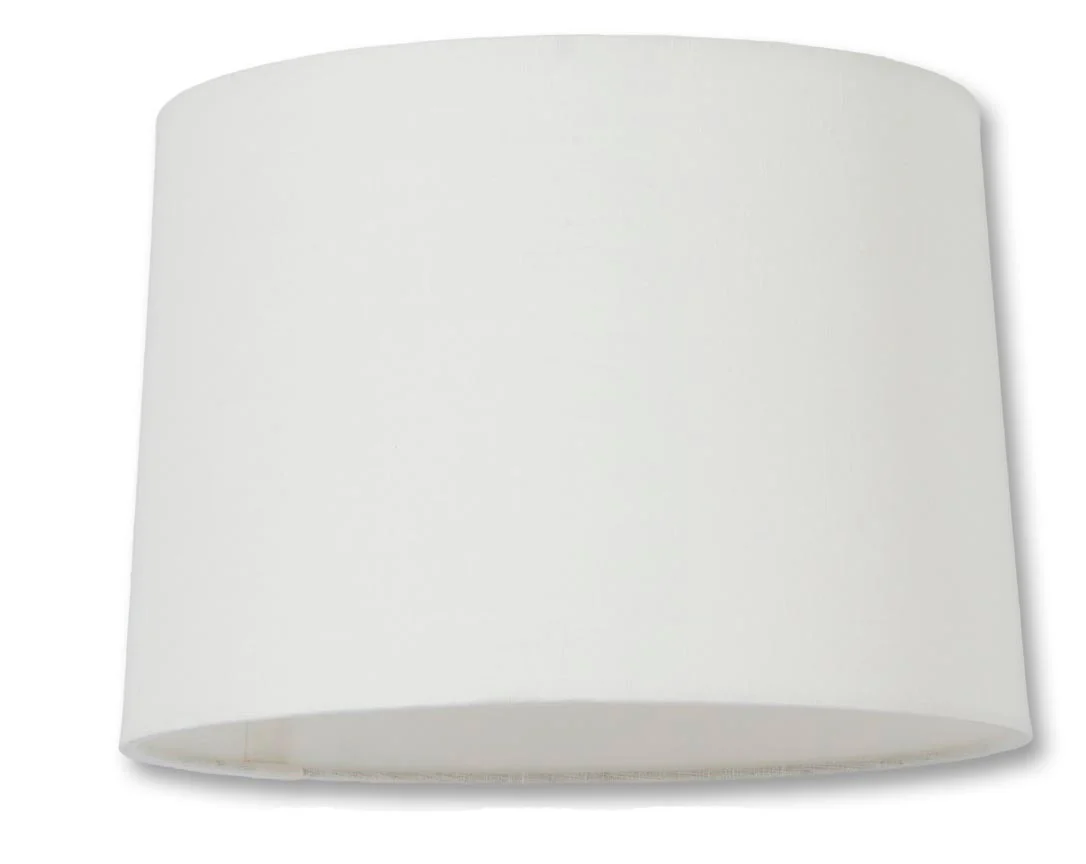 New Drum Style Lamp Shades - Off White Color, 100% Fine Linen Material (07320F) - Image 2