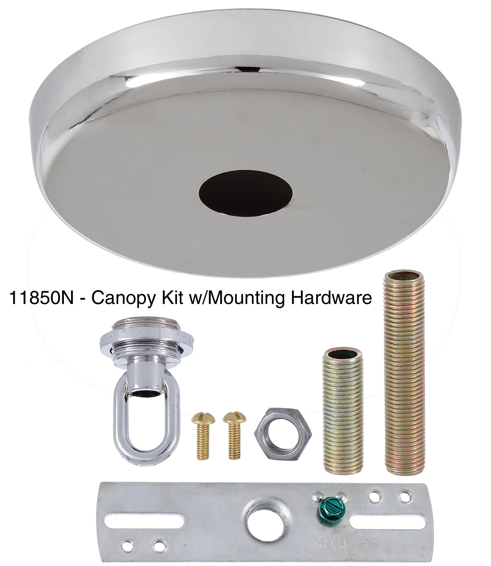 5" Diam. Nickel Plated, Plain Rounded Ceiling Canopy & Canopy Kit (11781N) - Image 2