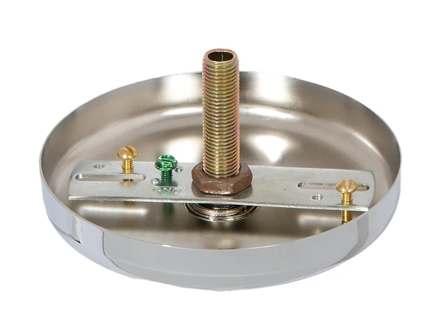 5" Diam. Nickel Plated, Plain Rounded Ceiling Canopy & Canopy Kit (11781N) - Image 3