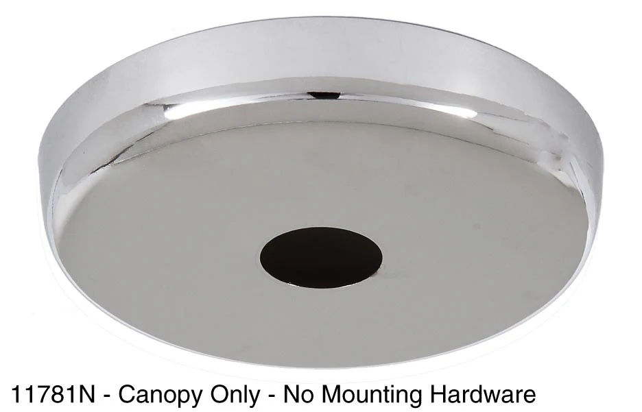 5" Diam. Nickel Plated, Plain Rounded Ceiling Canopy & Canopy Kit (11781N) - Image 4
