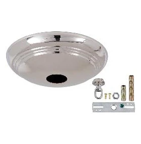 Nickel Finish Solid Spun Brass Ribbed Canopy Kits (11734N) - Image 3