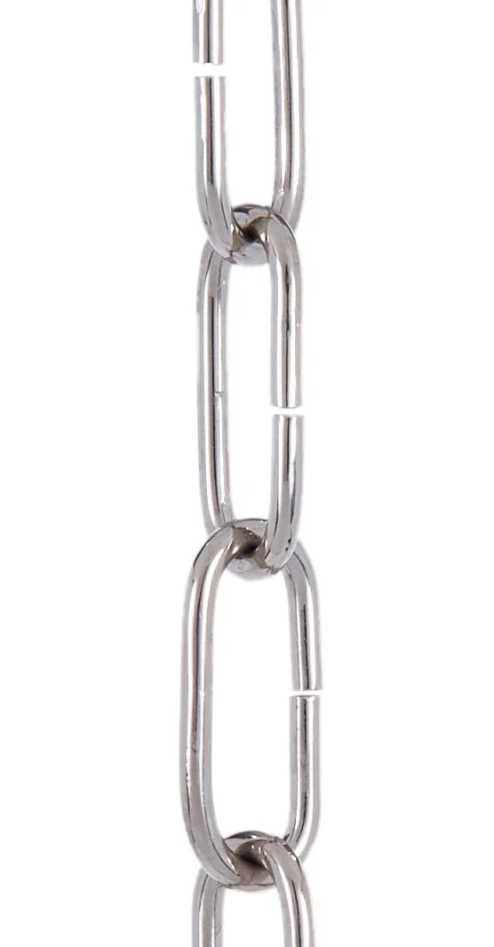Nickel Plated 8 Gauge Straight Sided Oval Brass Lamp Chain (12989N)