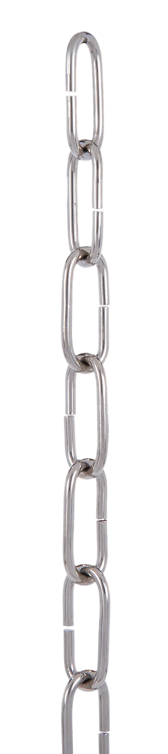 Nickel Plated 8 Gauge Straight Sided Oval Brass Lamp Chain (12989N) - Image 2