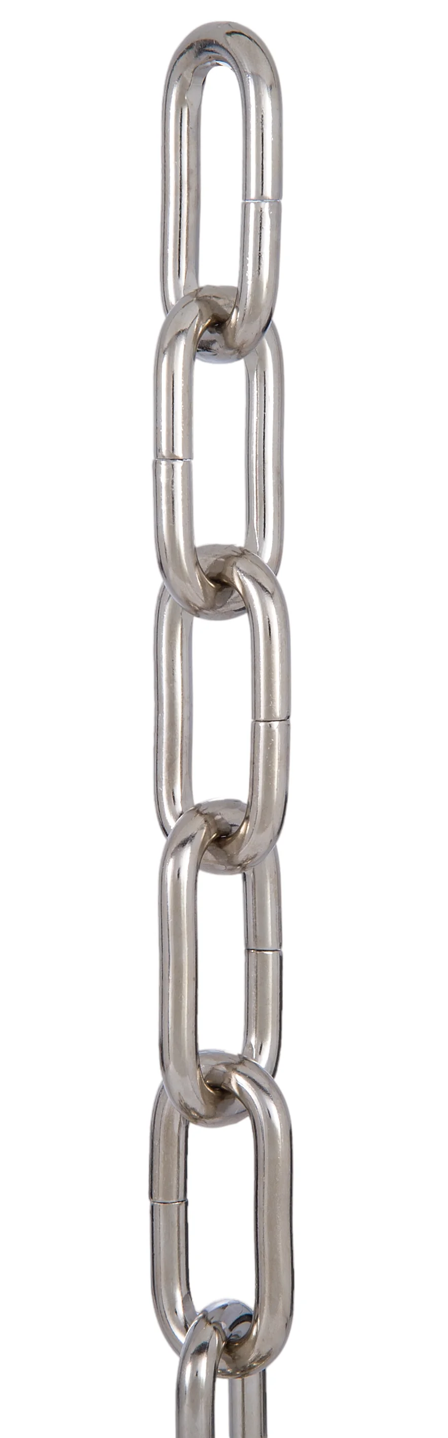Nickel Plated Finish, 0 Gauge Heavy Duty Steel Chain for Larger Fixtures (13002N)
