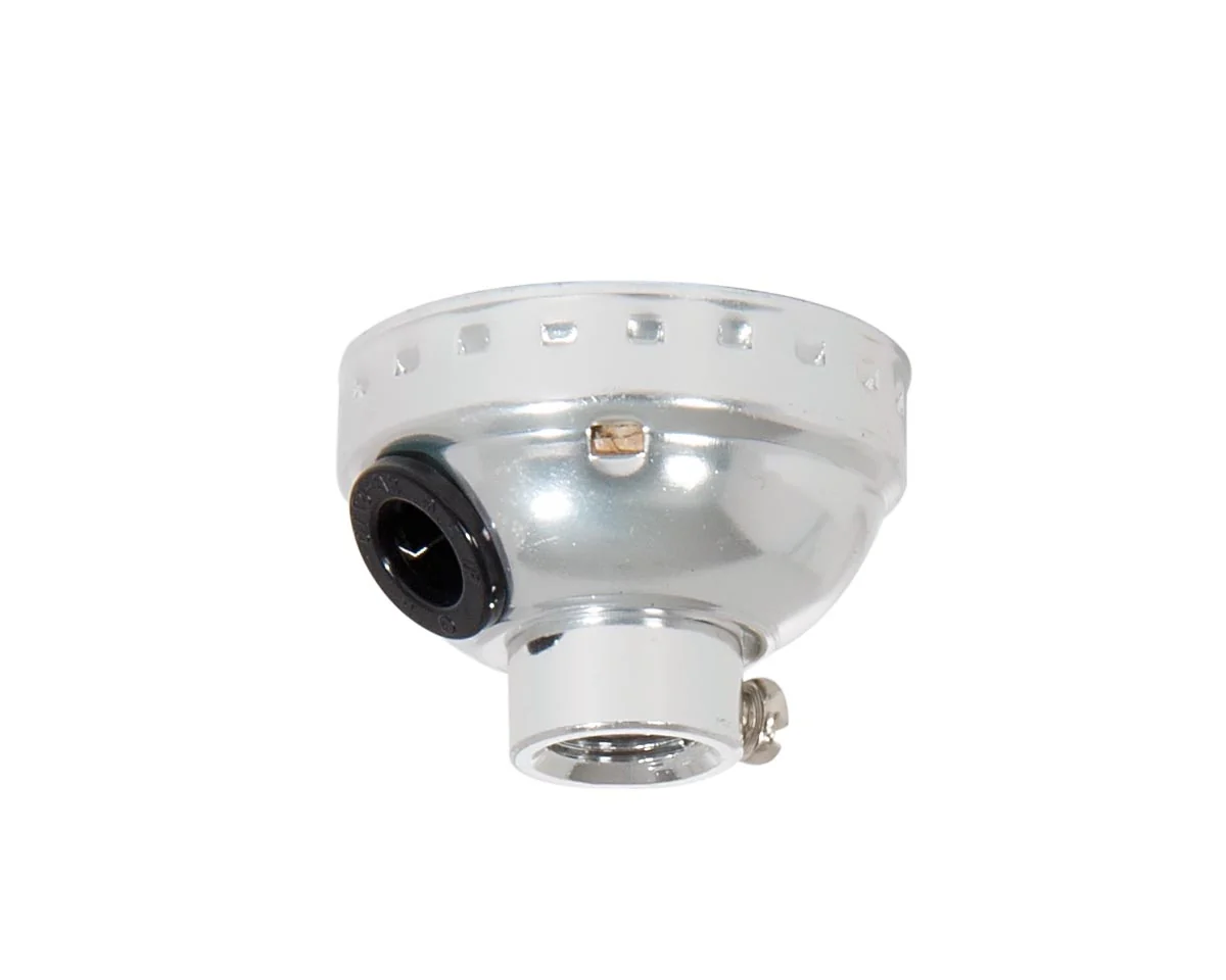 Nickel Plated Finish Aluminum E-26 Socket Cap with Side Hole (40301SNi)