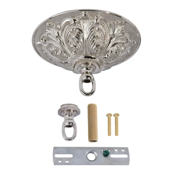 5-1/2" Diameter Ceiling Canopy kit, Die Cast Brass Material, Nickel Plated Finish (11877N) - Image 2