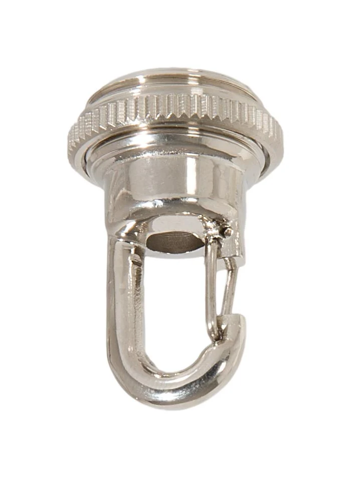 Nickel Plated Finish Cast Quick Hook Screw Collar Loop, 1-3/4" Tall, 1/4F Tap (10992N)