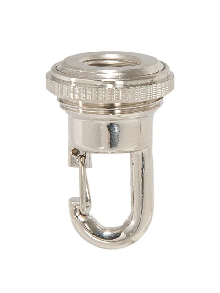 Nickel Plated Finish Cast Quick Hook Screw Collar Loop, 1-3/4" Tall, 1/4F Tap (10992N) - Image 2