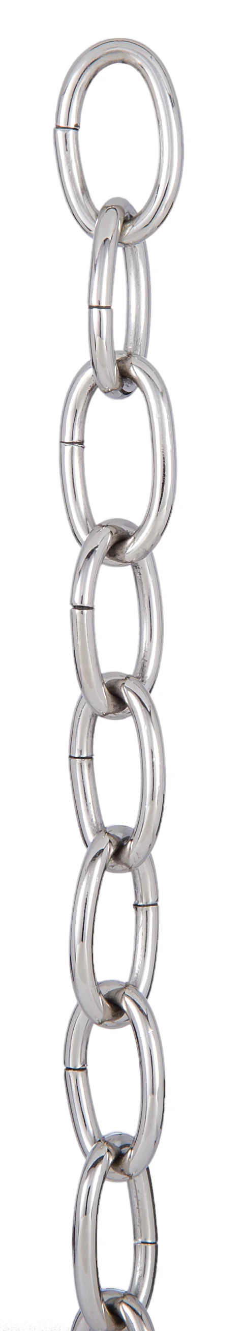 Nickel Plated Brass, Large Loop 5 Gauge Oval Lamp Chain (13008N)