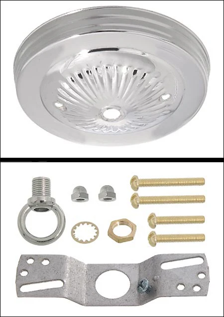 Nickel Plated Steel Ceiling Canopy Kit, 5-1/8" dia. (10801N) - Image 2
