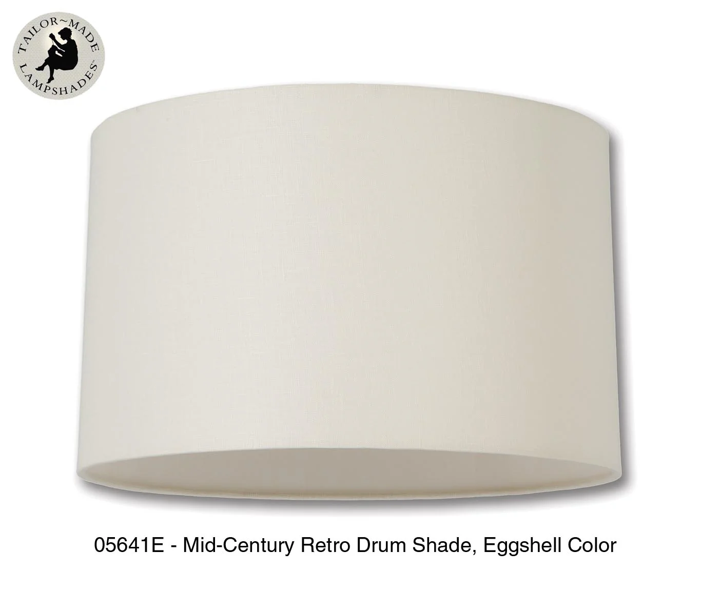 Mid Century Retro Drum Lamp Shades - Off White Color, 100% Fine Linen (05641F) - Image 3