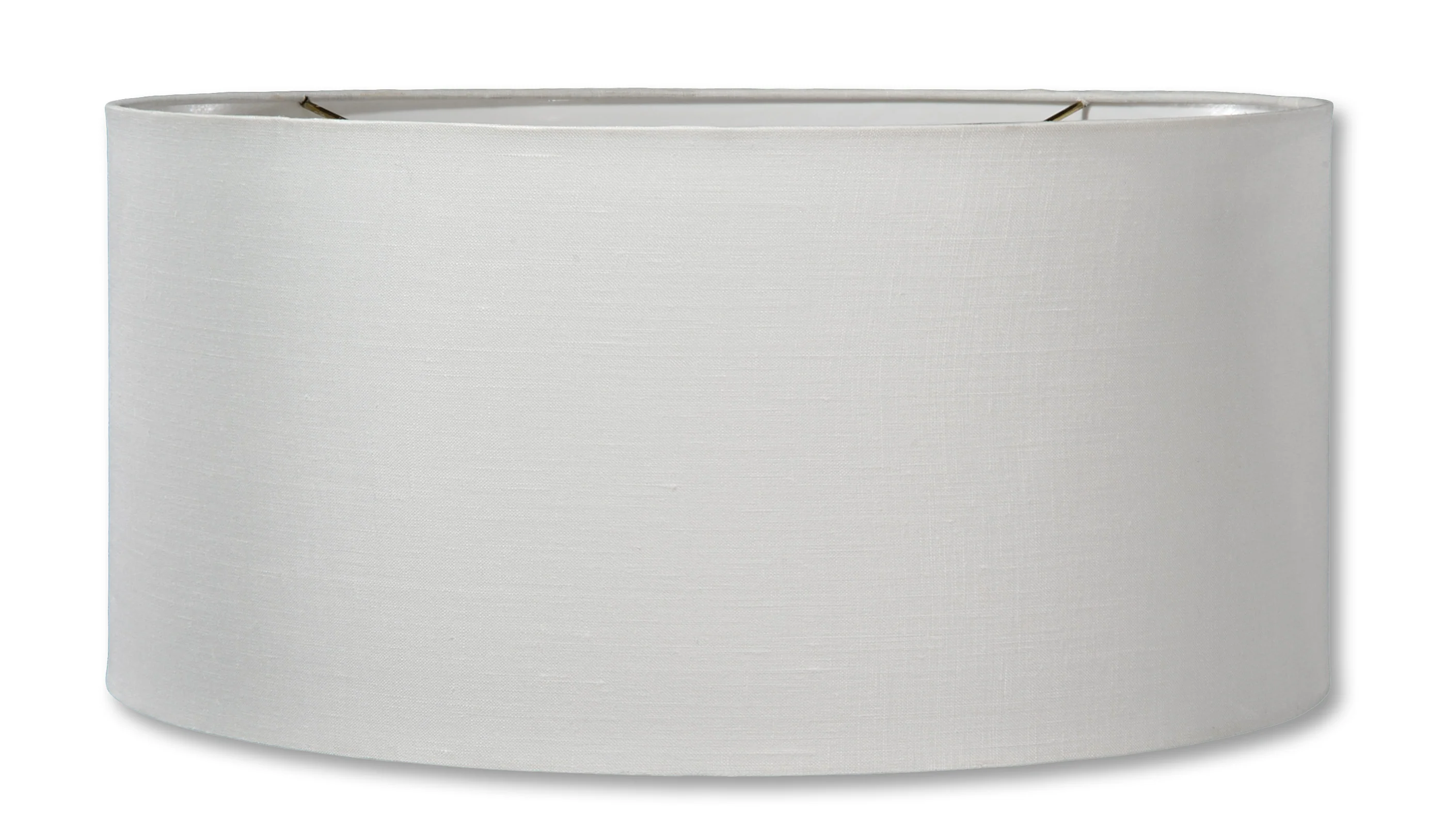 Mid Century Shallow Drum Lamp Shades - Off White Color, 100% Fine Linen (07208F)
