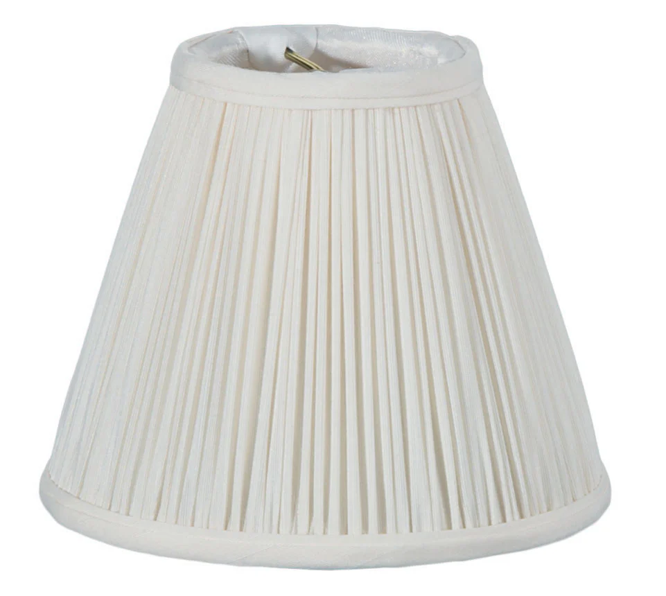 Off White Shantung Silk Pencil Pleat Empire Mini Shade (00758W)