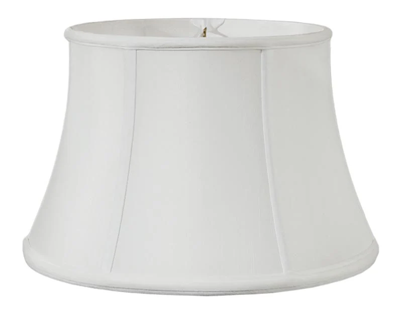 Off White Tissue Shantung Floor Lamp Shallow Drum Shade (06947W)