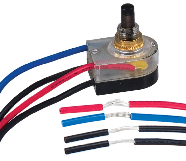 On-Off Push Button Switch with Brass Nut (40410)