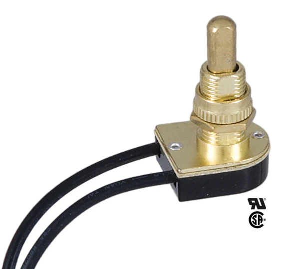 On-Off Push Canopy Switch with brass plated knob, 5/8"shank (40407) - Image 2
