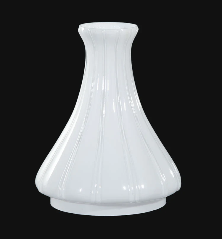 5-1/2" Fitter, 8-3/4" Tall Opal Glass Angle Lamp Chimney (57989) - Image 2