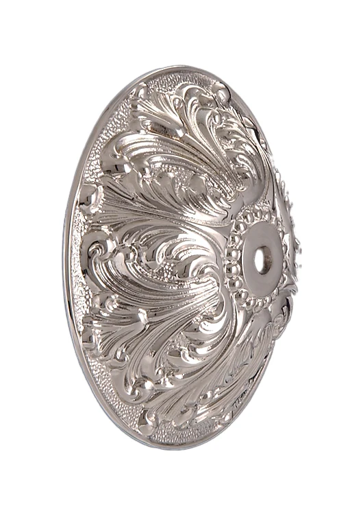 5-1/2" diameter Ornate Nickel Plated, Solid Brass Back Plate (10814N)