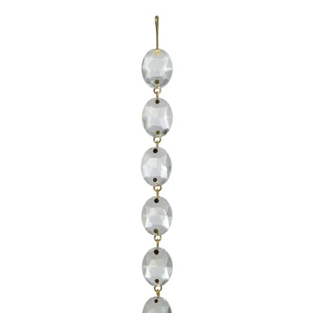 Oval Jewel Chain - Clear 1 meter (39") long, 11/16" (18mm) diameter beads (55128) - Image 2