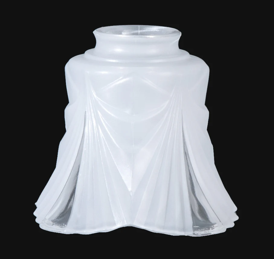 5-1/4 inch tall Paneled Art Deco Fixture Shade, 2-1/4 inch lip fitter (08440)