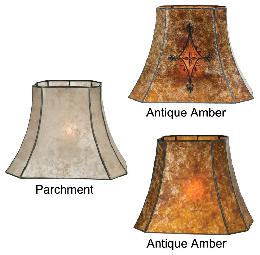Parchment Color Cut Corner Rectangle Mica Shades (05707N)