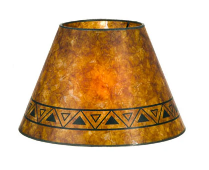 Empire Shape Antique Amber Mica Shade with Print, 1" Recessed UNO Fitter (05709D)