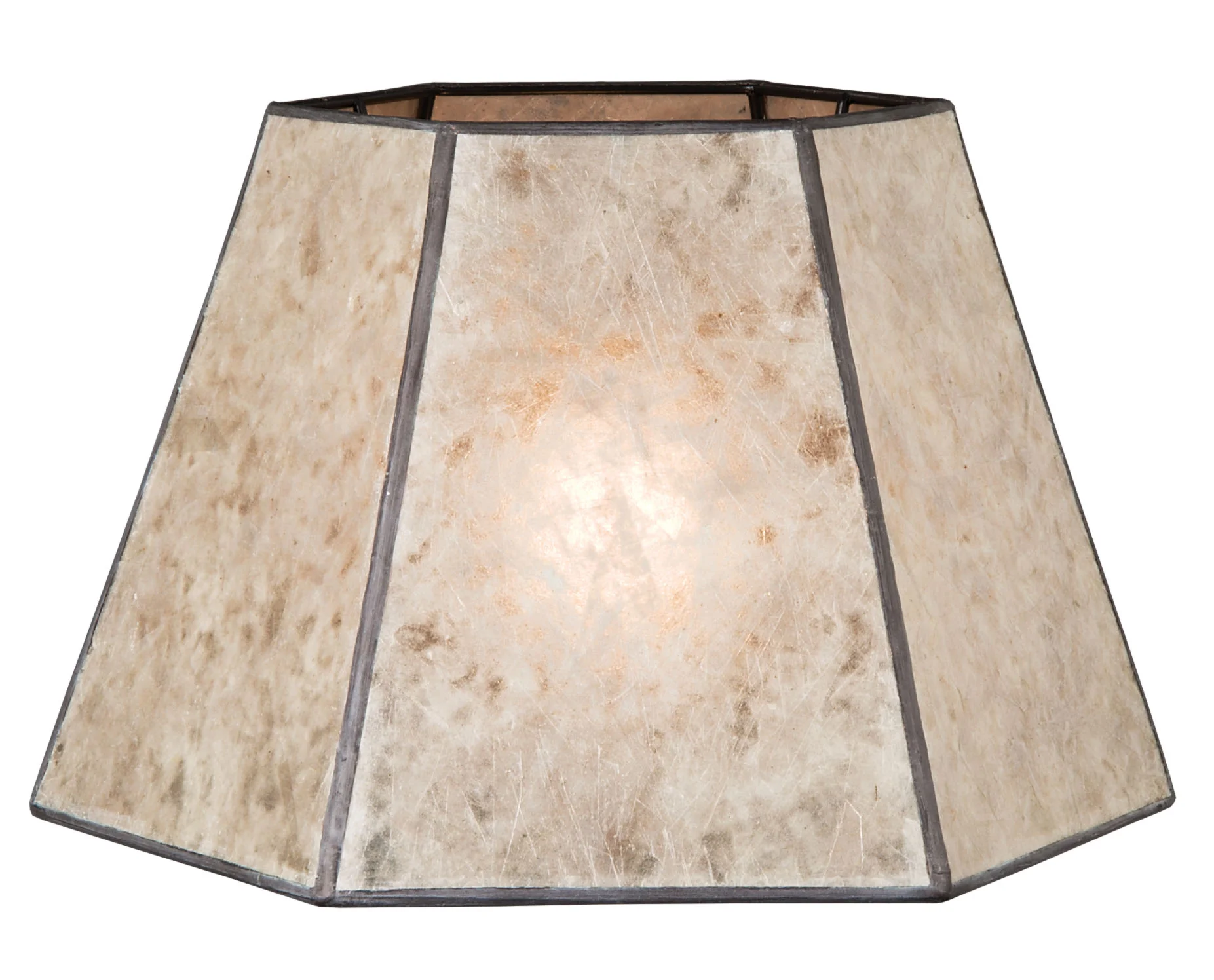 Parchment Color Hexagon Style Mica Lampshade (05702N)