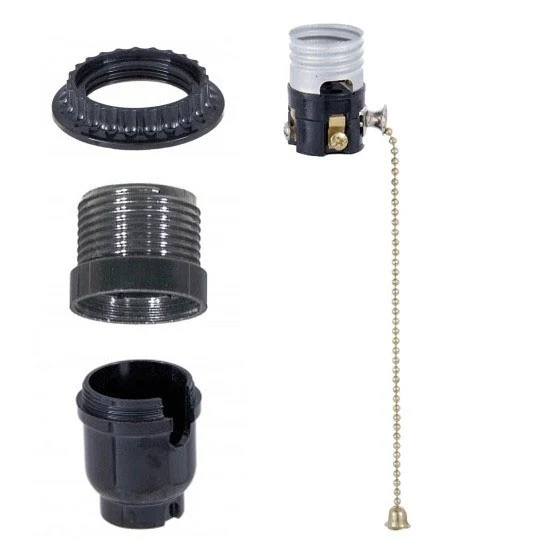 Plastic Pull Chain Socket With Shade Ring (47682) - Image 2