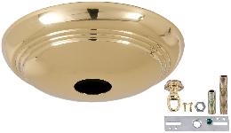 Polished and Lacquered Solid Spun Brass Ribbed Canopy Kits (11734) - Image 2