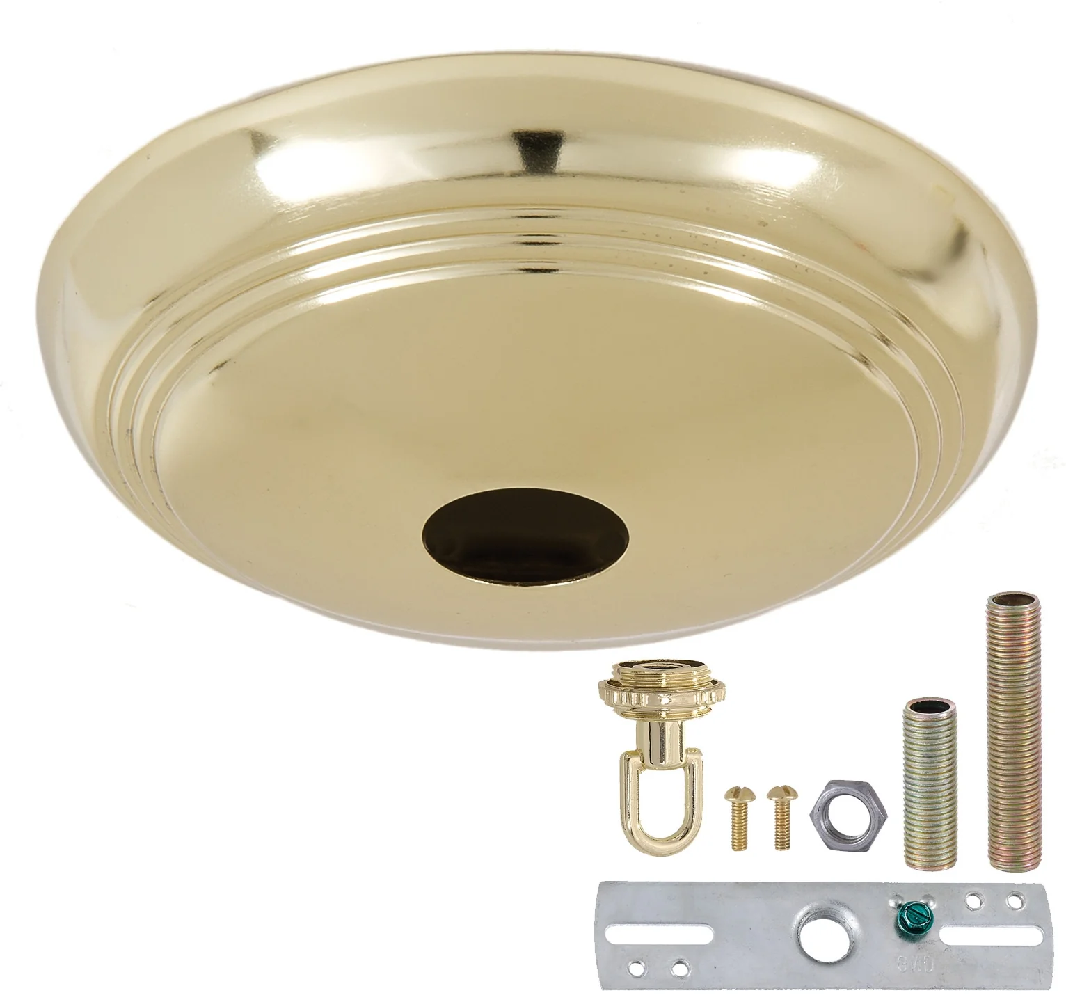 Brass Plated Screw Collar Ribbed Canopy Kits (11788) - Image 3