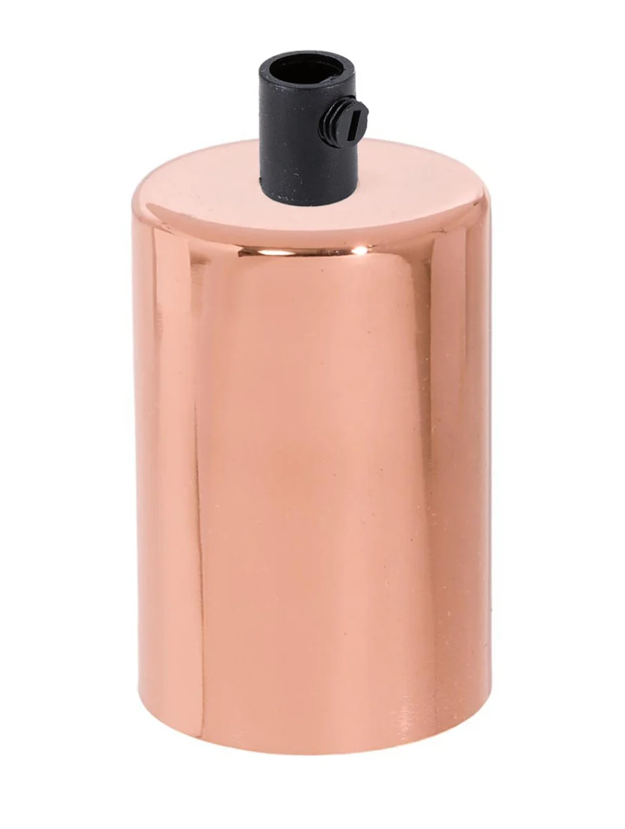 Polished Copper Finish Steel E-26 Lamp Socket Cup with COMPLETE with Socket and Mounting Hardware (48732C)