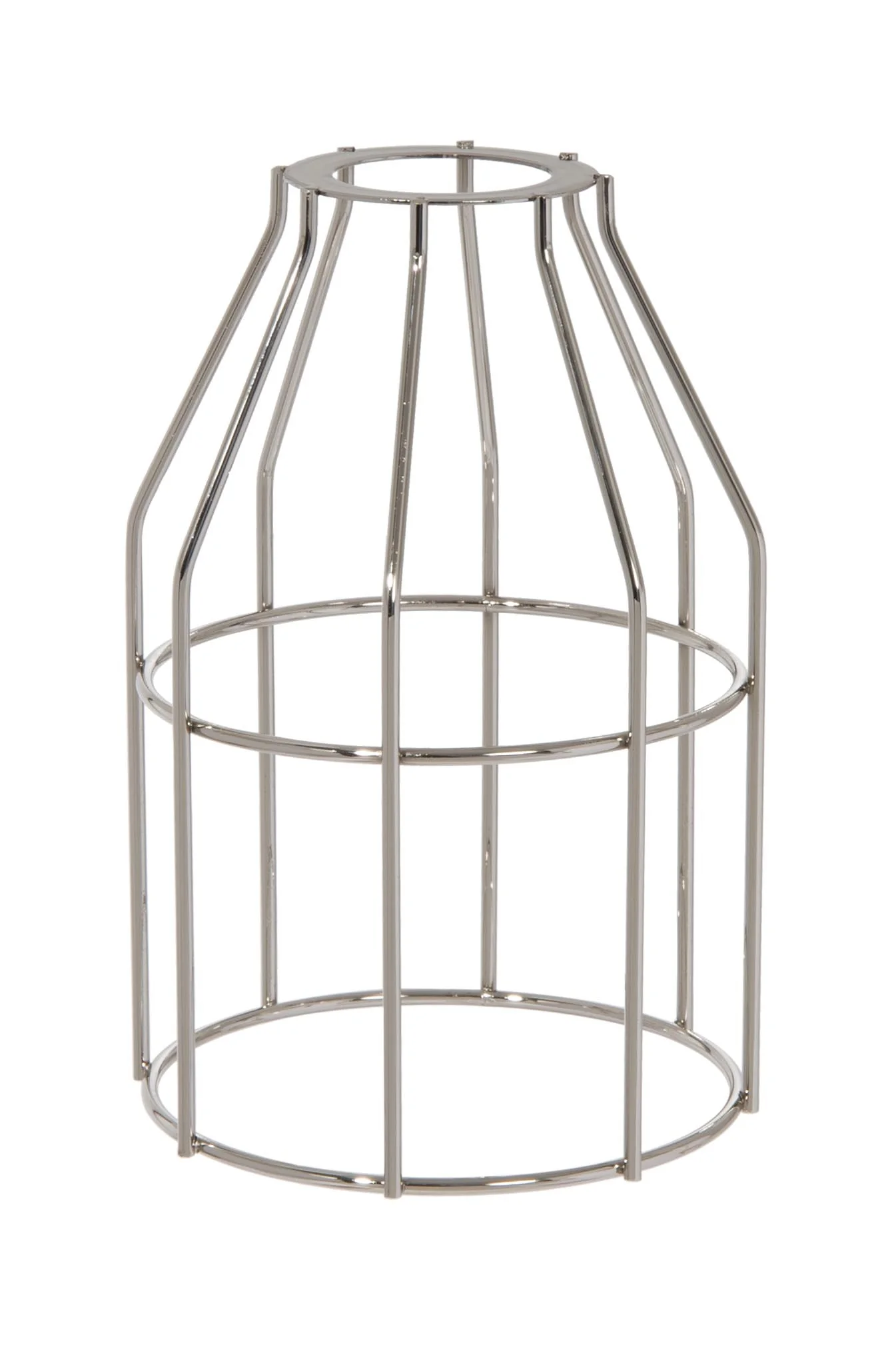 Polished Nickel Finish Steel Wire Bulb Cage, Slip On Washer Type (08376N)