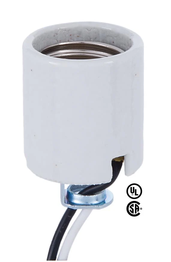 Medium Base Porcelain Socket With Hickey and 42" Lead Wires (47716L42) - Image 2