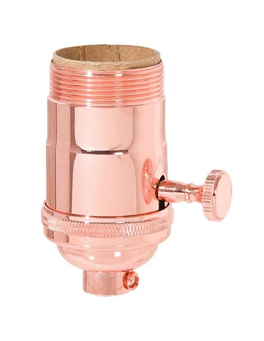 Premium Polished Copper Finish Heavy Turned Brass 3-Way Interior UNO Thread Socket (48240C)