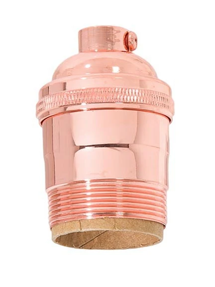 Premium Polished Copper Finish Heavy Turned Brass Keyless Short Socket, UNO Thread (48260C)
