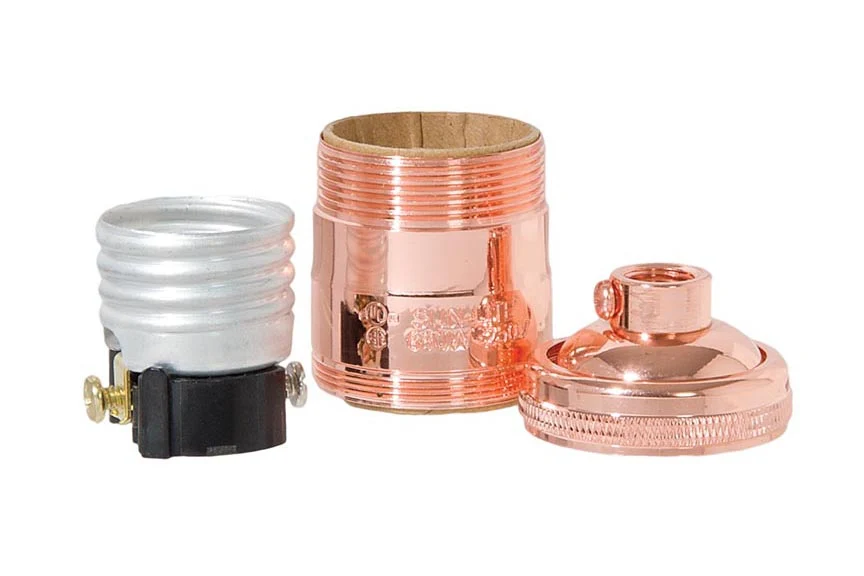 Premium Polished Copper Finish Heavy Turned Brass Keyless Short Socket, UNO Thread (48260C) - Image 2